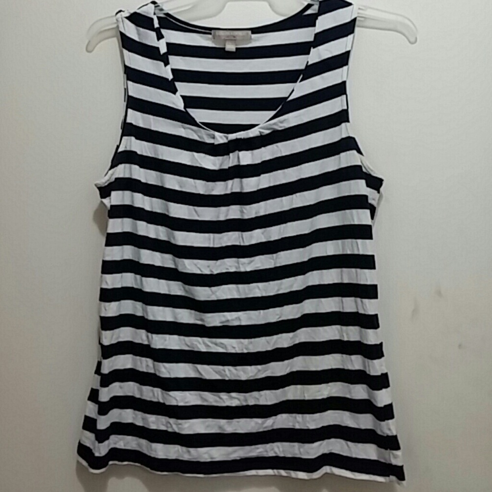 Banana Republic blue white striped blouse SZ large